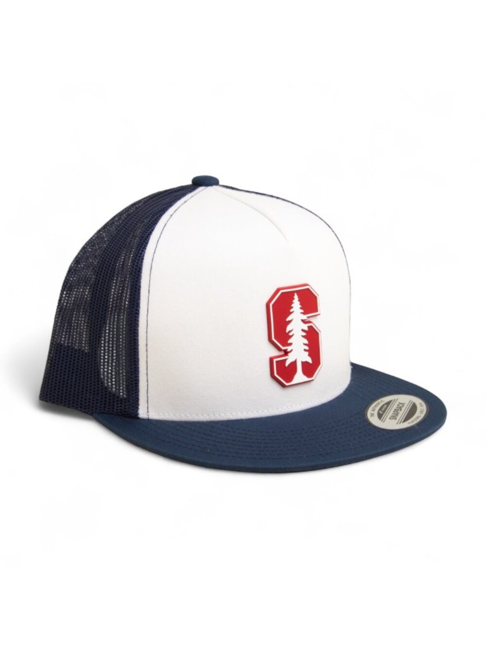 Stanford Cardinal 3D Snapback Flat Bill Trucker Hat- White/ Navy